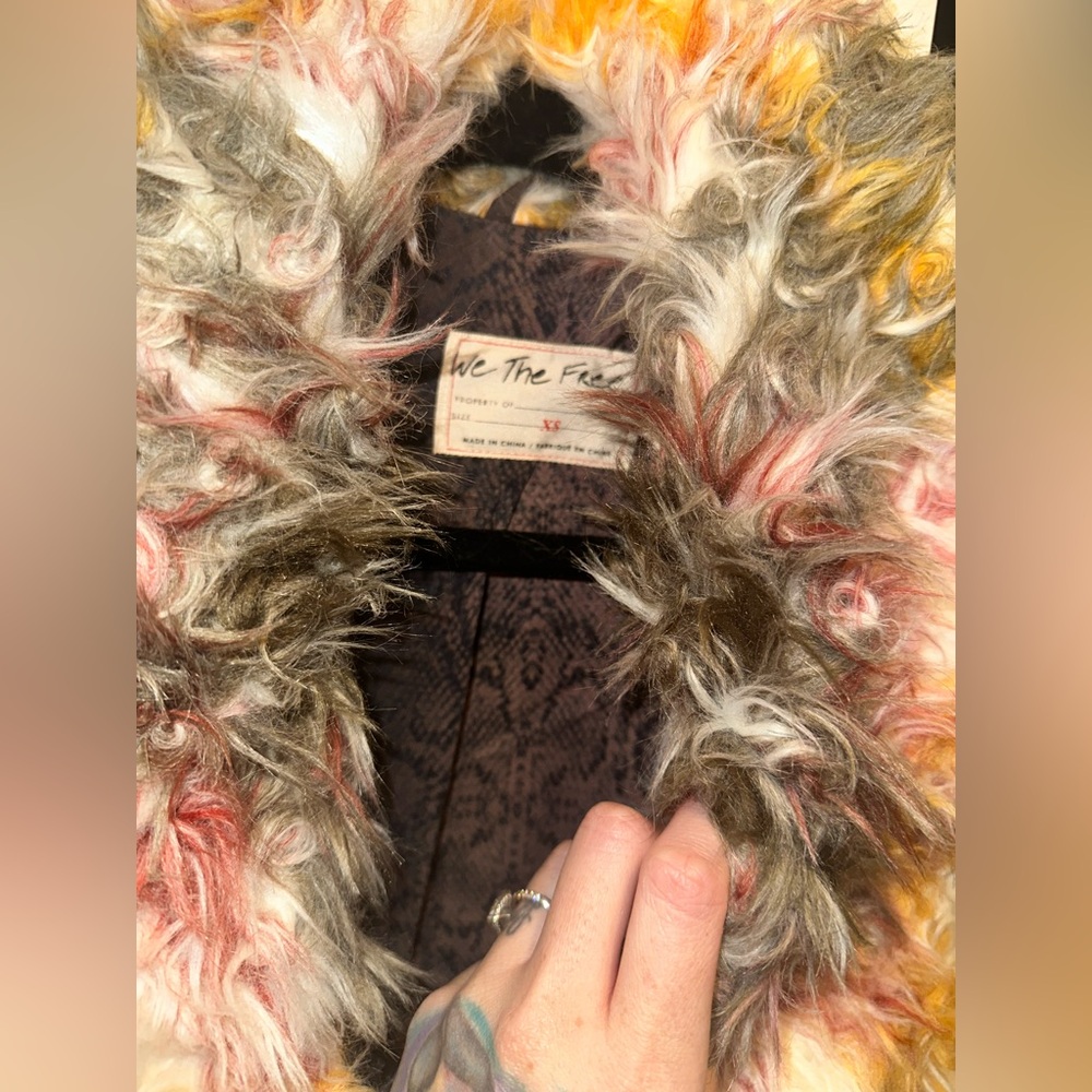 NWT Free People Cardi Plaid Faux Fur Coat $698 MSRP - Picture 16 of 16